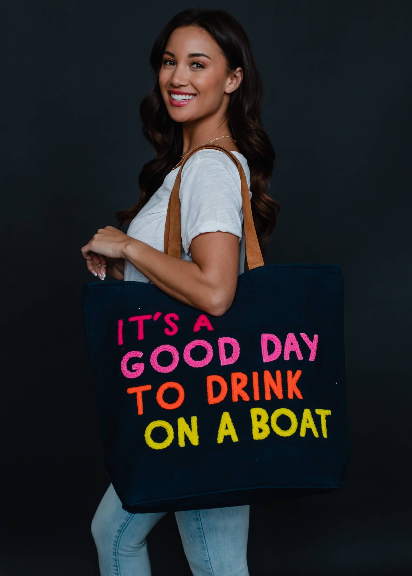 Panache Apparel Co. - Navy Drink On A Boat Tote