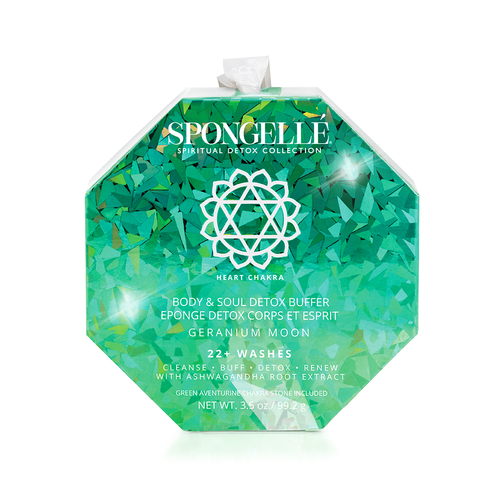 Spongellé - Geranium Moon | Spiritual Detox (Green Aventurine)