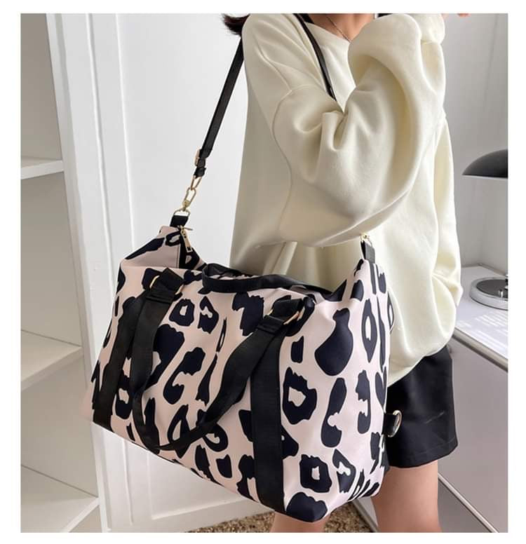 Faux Leather Cheetah Duffel Bag