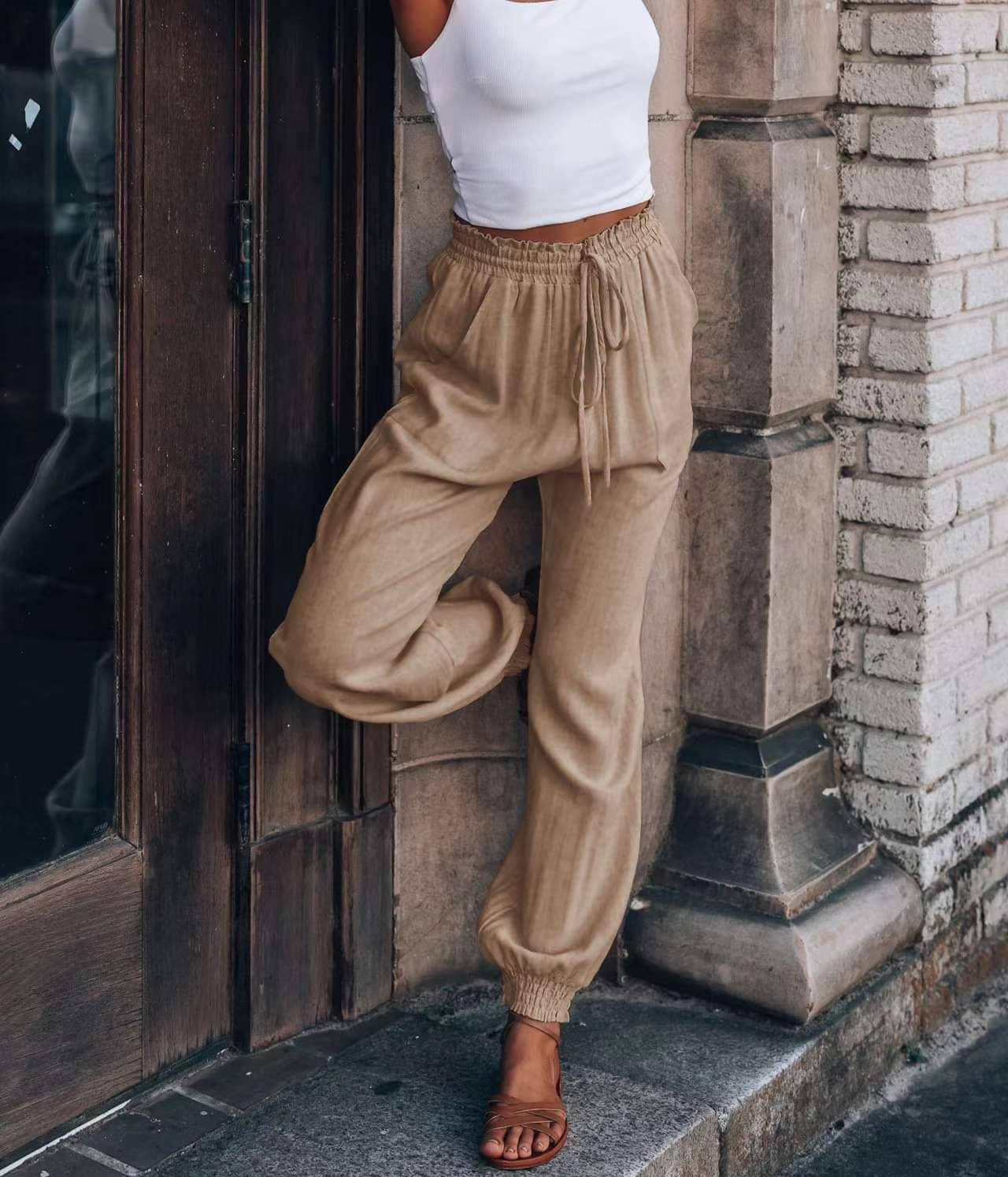 Baggy Cuffed Pants- Multiple Colors