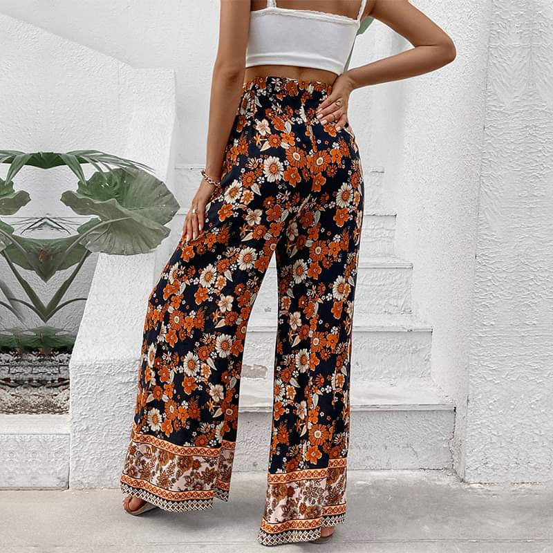 Floral Print Flow Pants