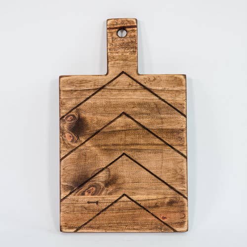 Chevron Engraved Wooden Bread Board