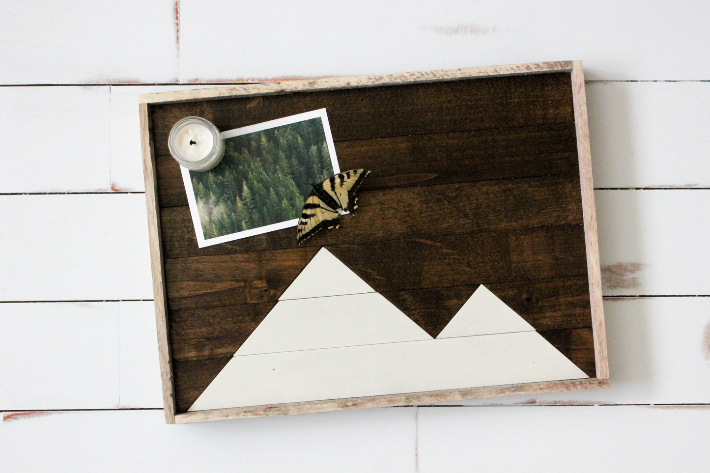 Reclaimed Wood Tray - White Mountain 18"x12"x2"