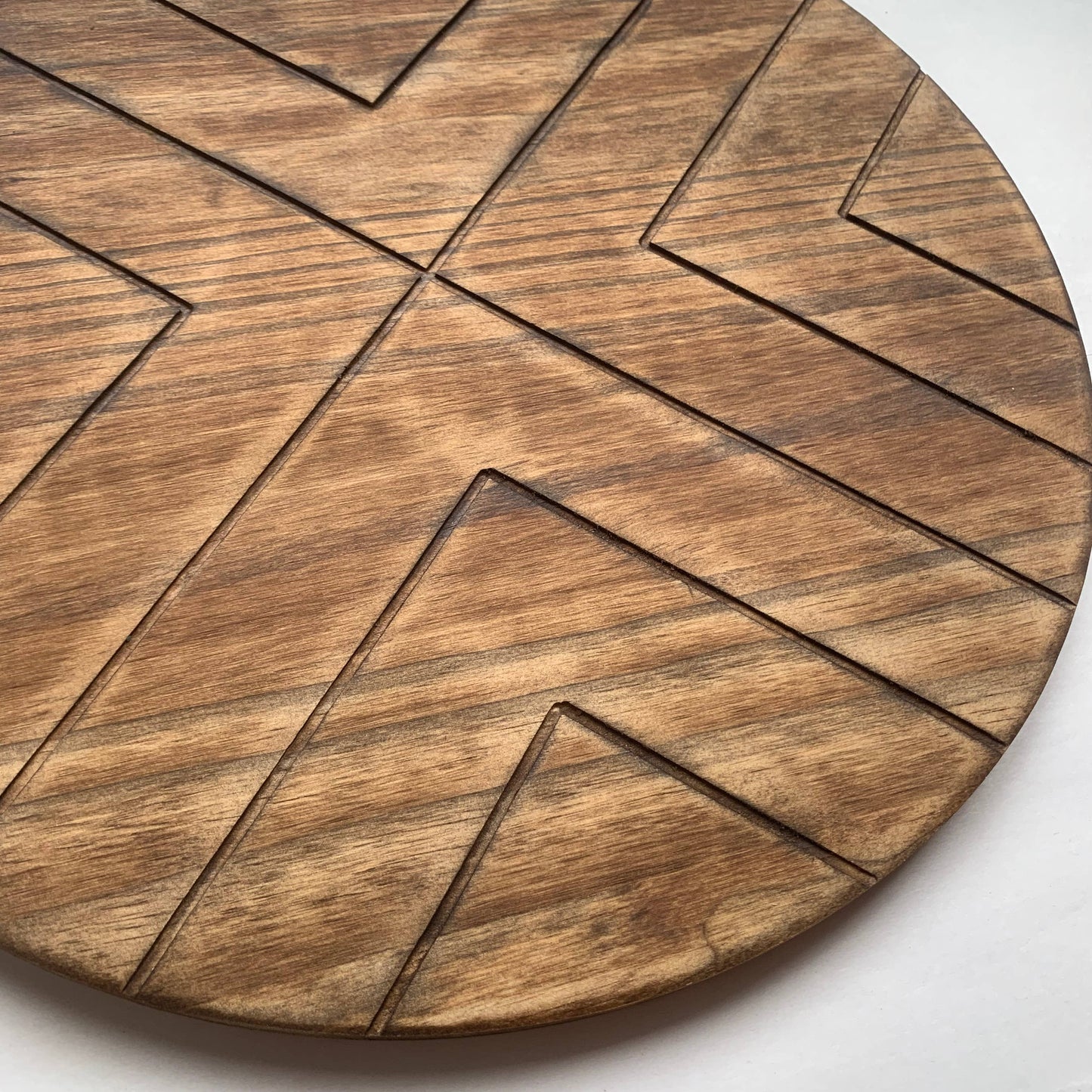 Lazy Susan no more, she's a Smart Susan: Engraved Chevron (multiple color options)