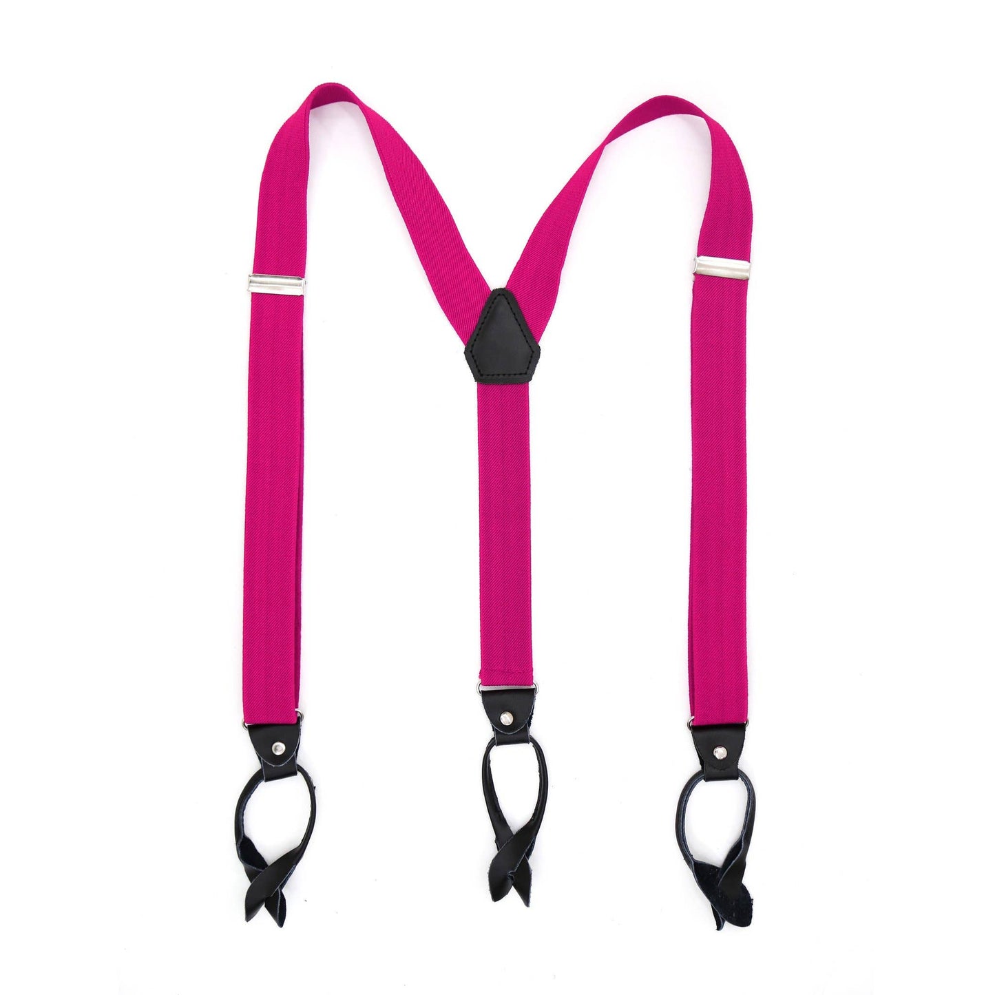 Ferrecci - Fuchsia Button-End Unisex Suspenders