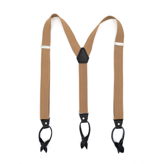 Ferrecci - Light Brown Button-End Unisex Suspenders