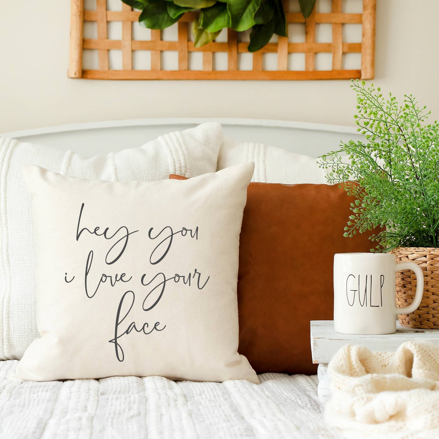 Hey You, I Love Your Face Pillow