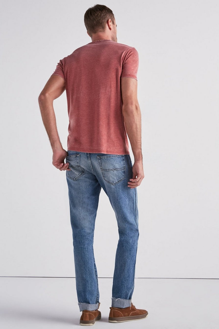 Venice Burnout Notch Neck Short Sleeve