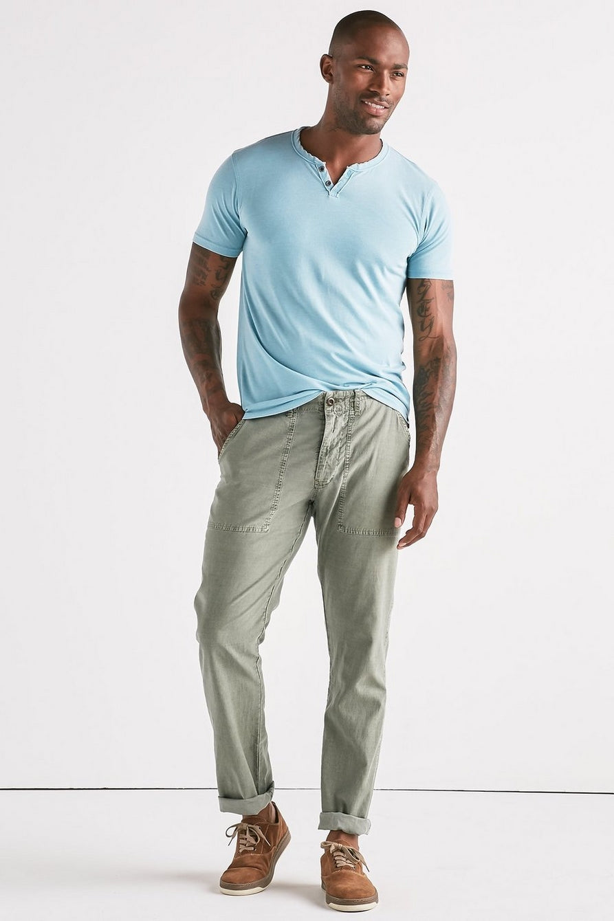 Venice Burnout Notch Neck Short Sleeve