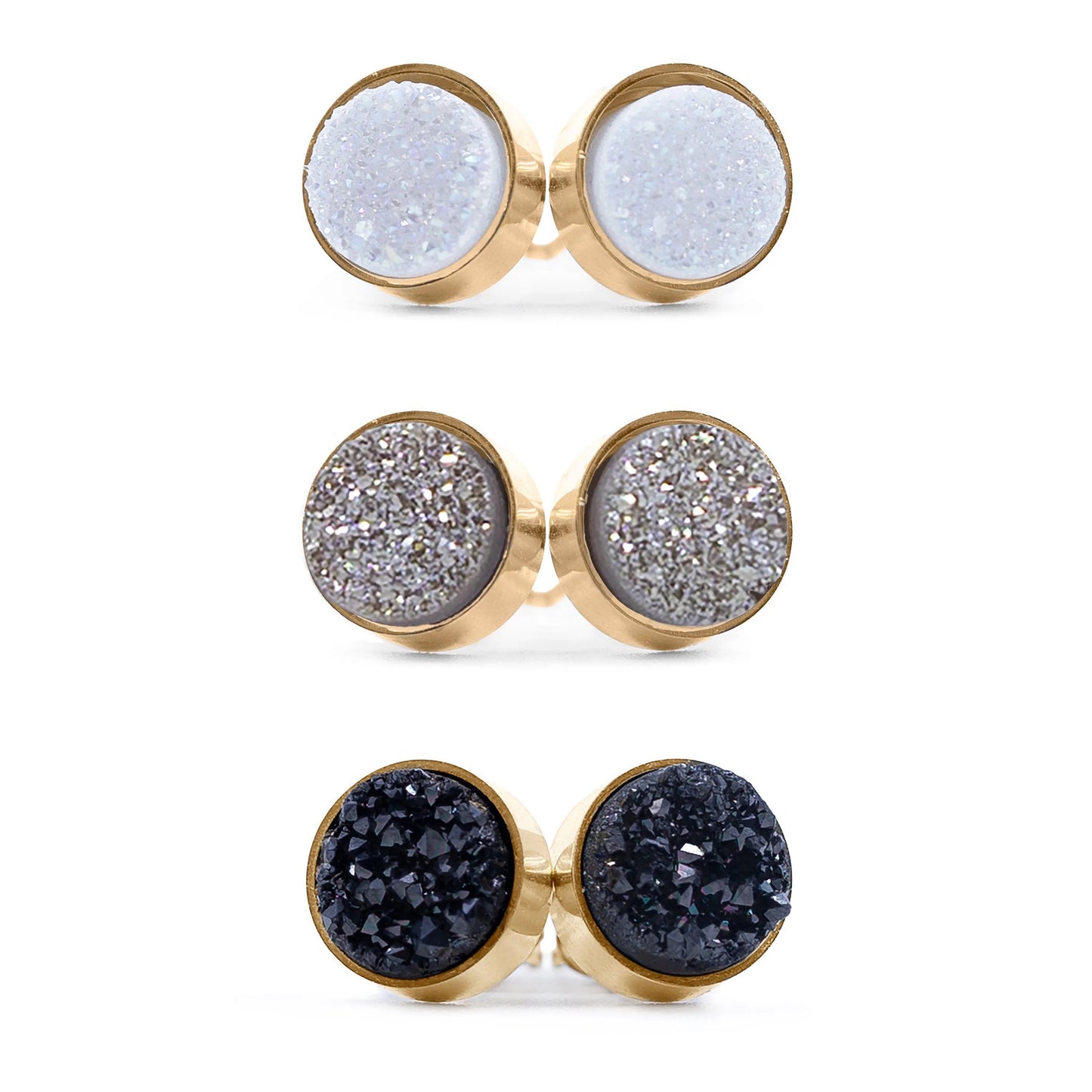 Regal Noir Quartz Earrings