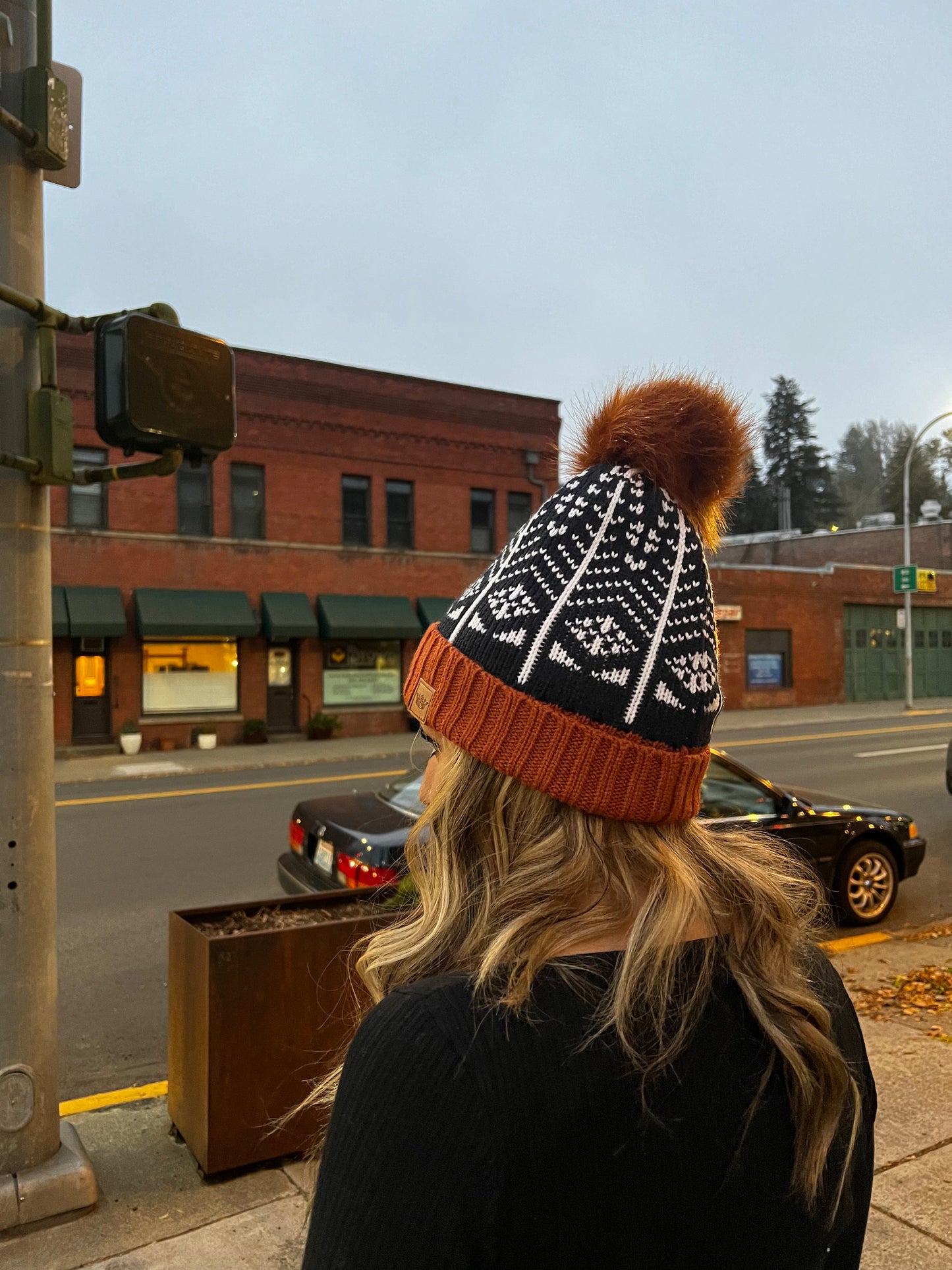 Knitted Pom Beanie- MULTIPLE COLOR/PRINT OPTIONS