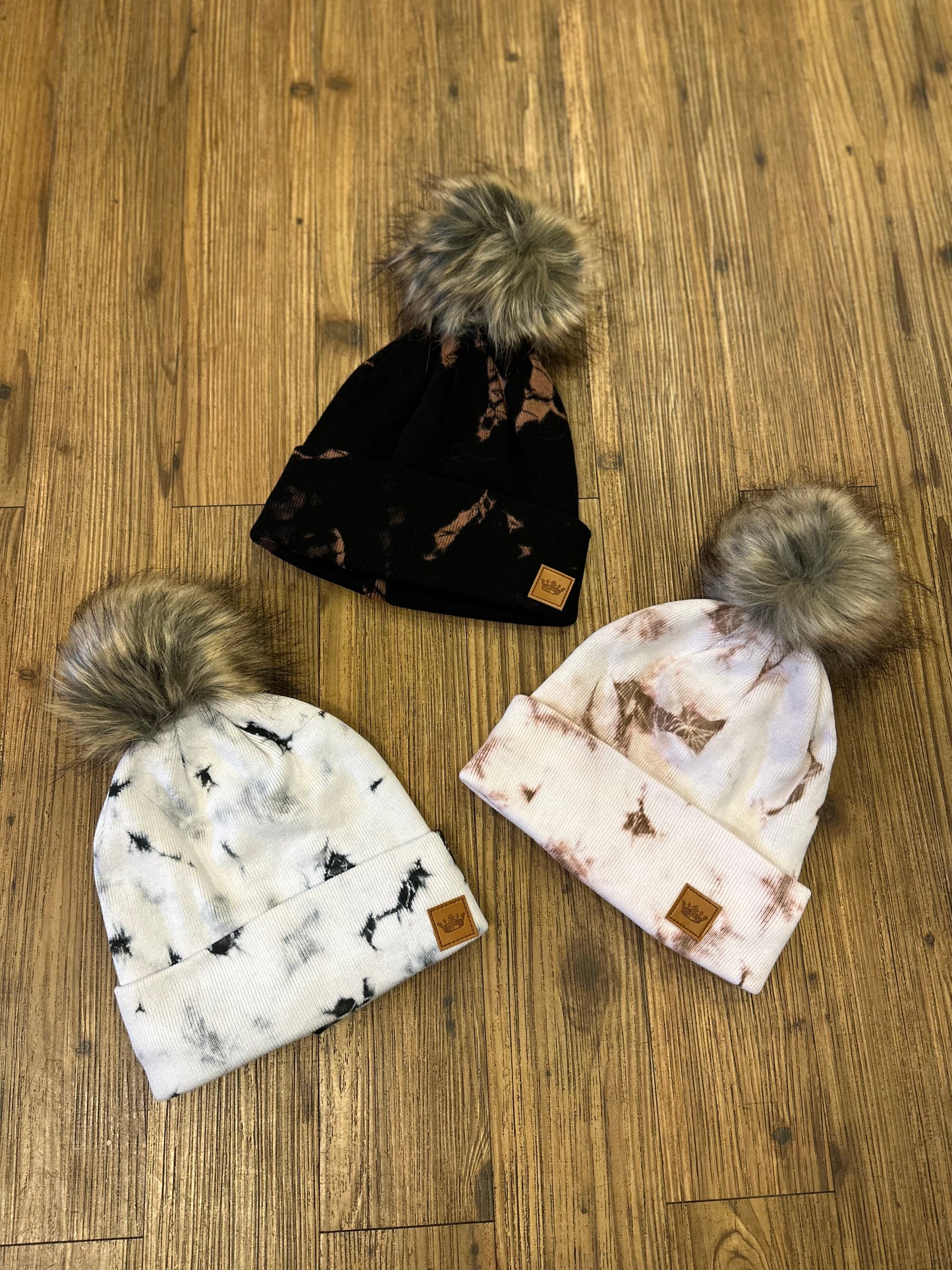 Tie Dye Pom Beanies - MULTIPLE COLOR OPTIONS