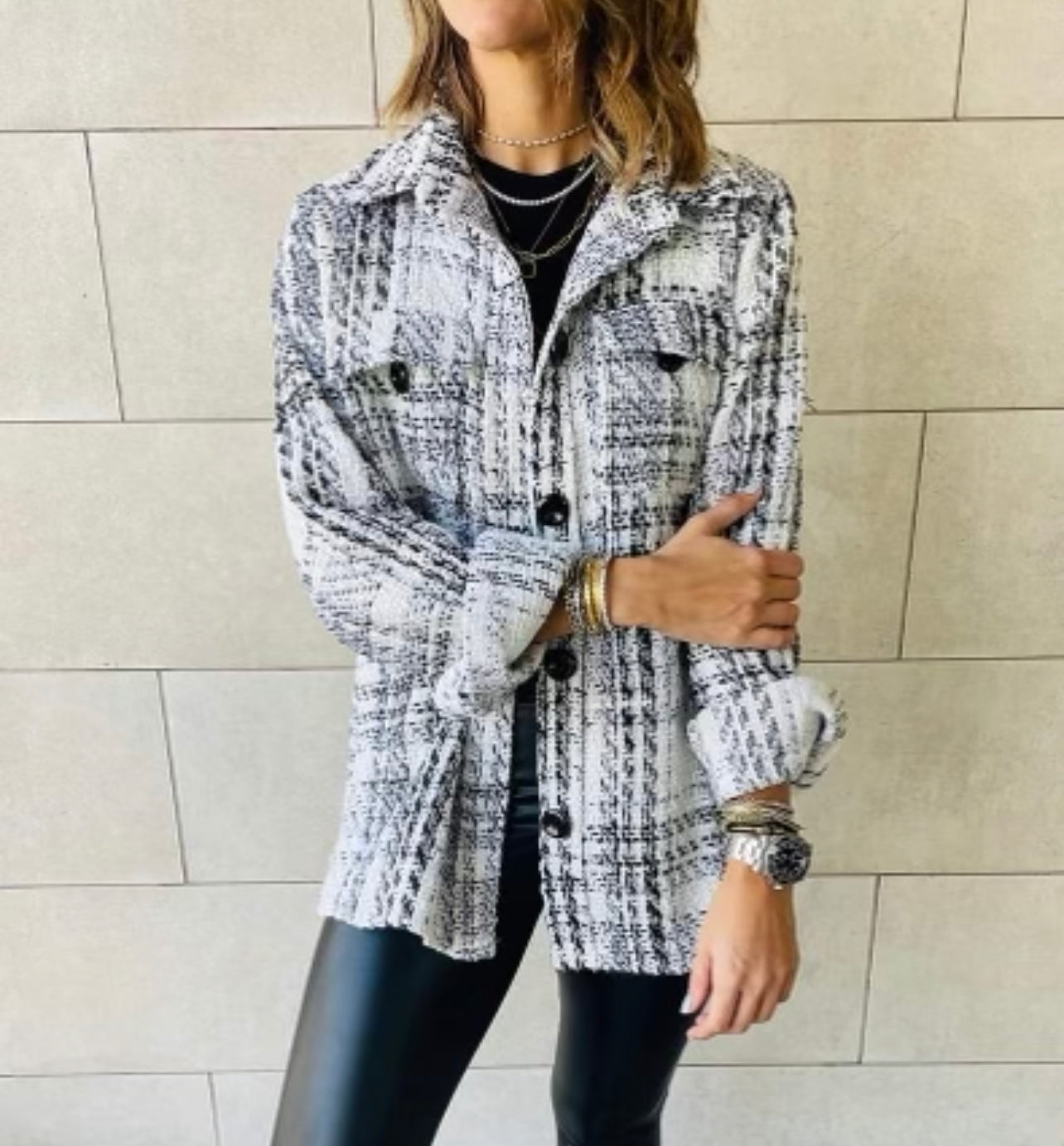 Sparkly Button Up Pattern Top