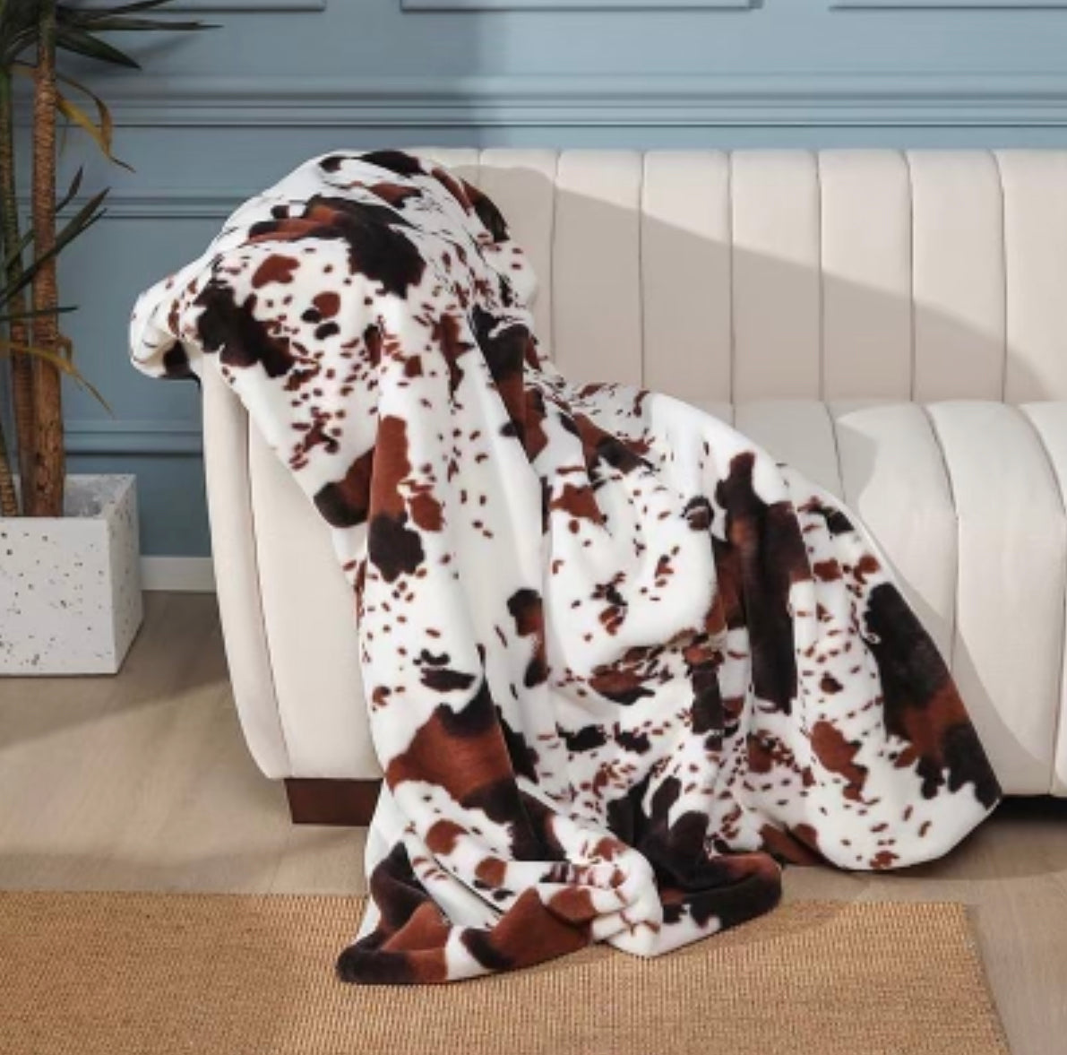 Cow Print Blanket- Multiple Color Options
