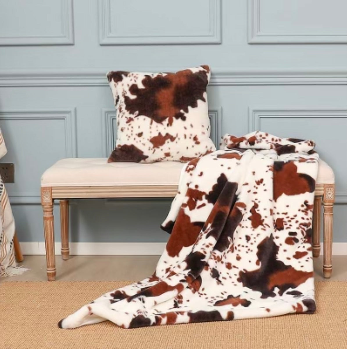 Cow Print Blanket- Multiple Color Options