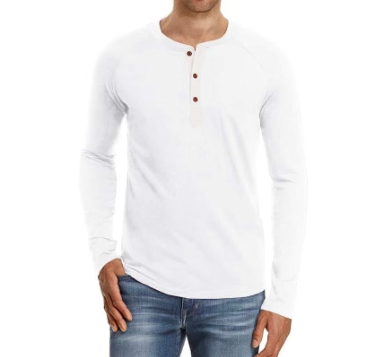 Black Button Long Sleeve Tee- MULTIPLE COLOR OPTIONS
