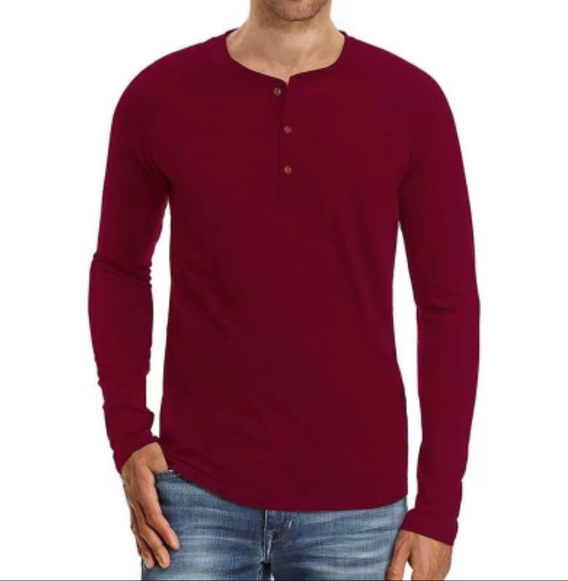 Black Button Long Sleeve Tee- MULTIPLE COLOR OPTIONS