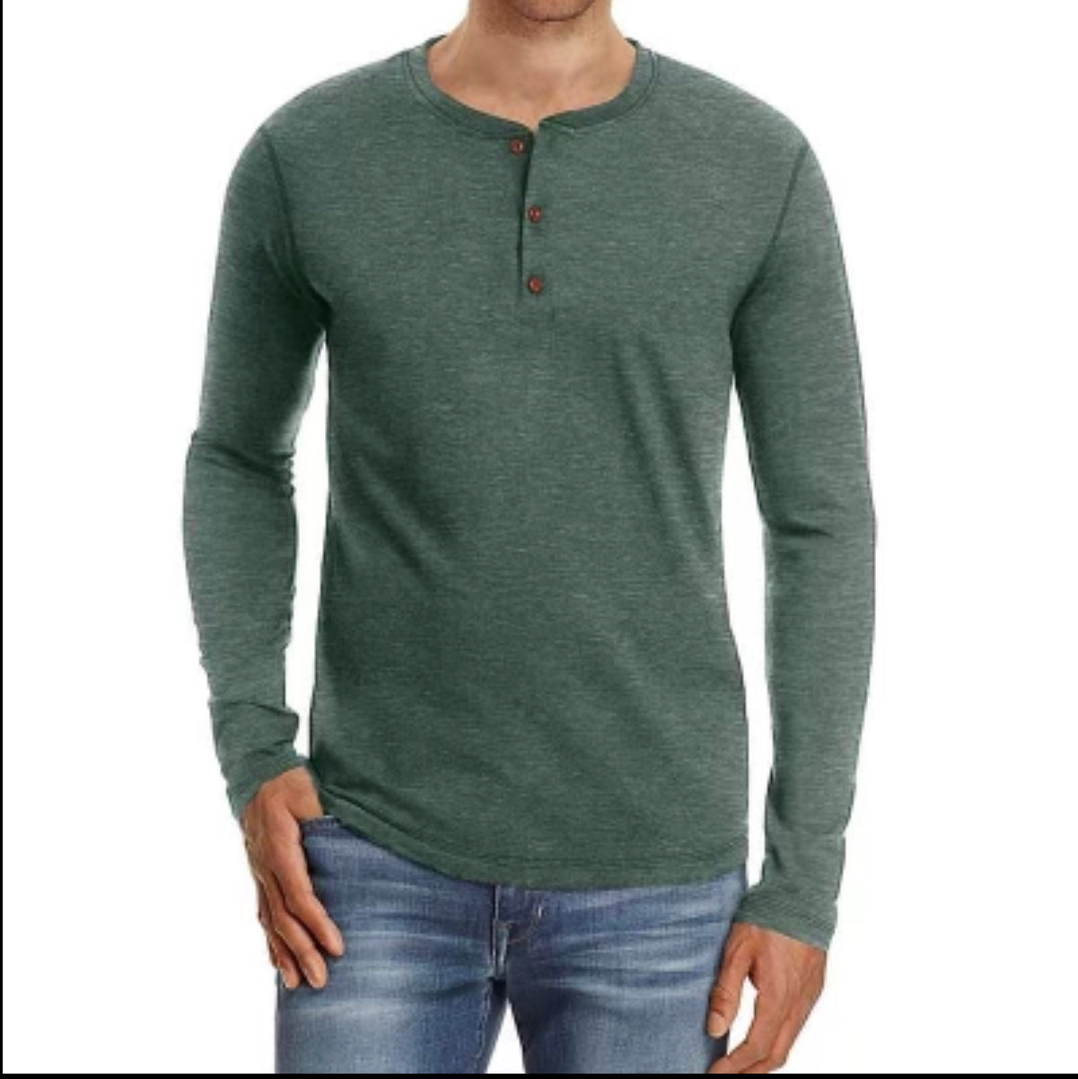 Black Button Long Sleeve Tee- MULTIPLE COLOR OPTIONS