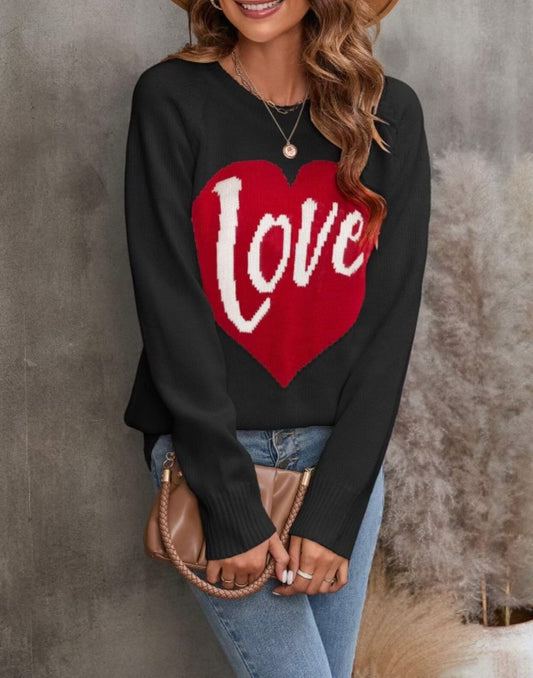 Love Knitted Crewneck Sweater- MULTIPLE COLOR OPTIONS