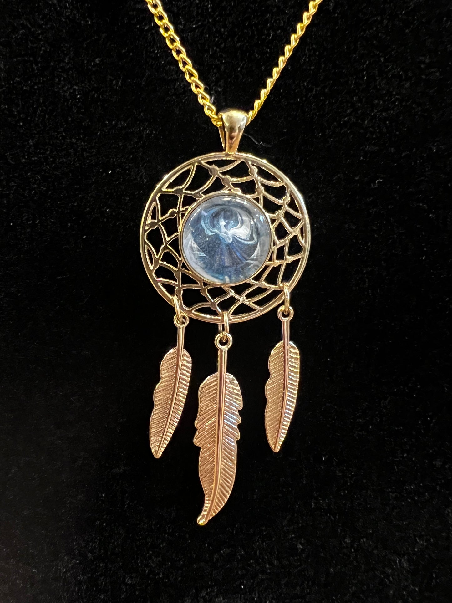 Gold Chain Dream Catcher Necklace