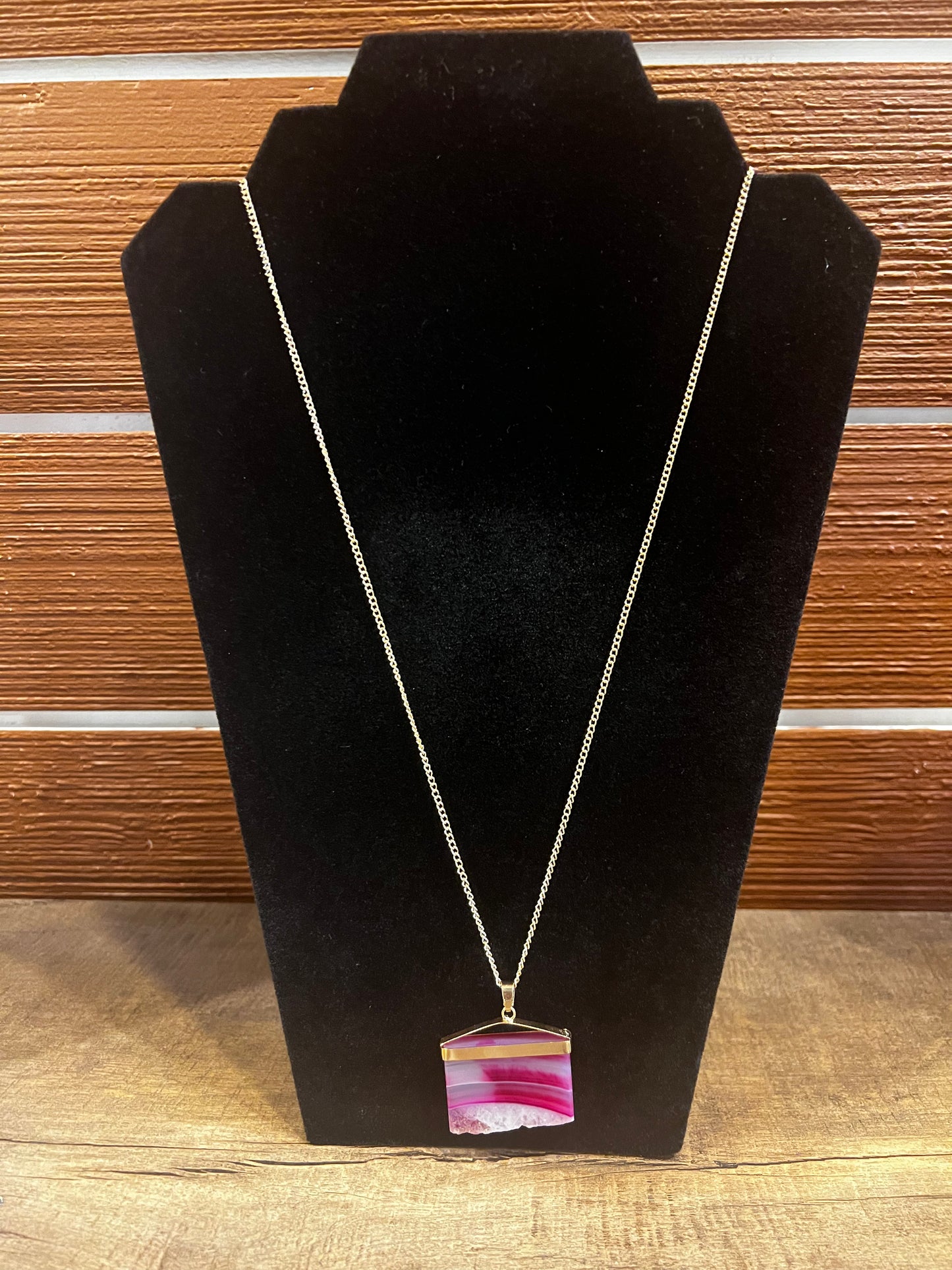 Marble Pink Crystal Necklace