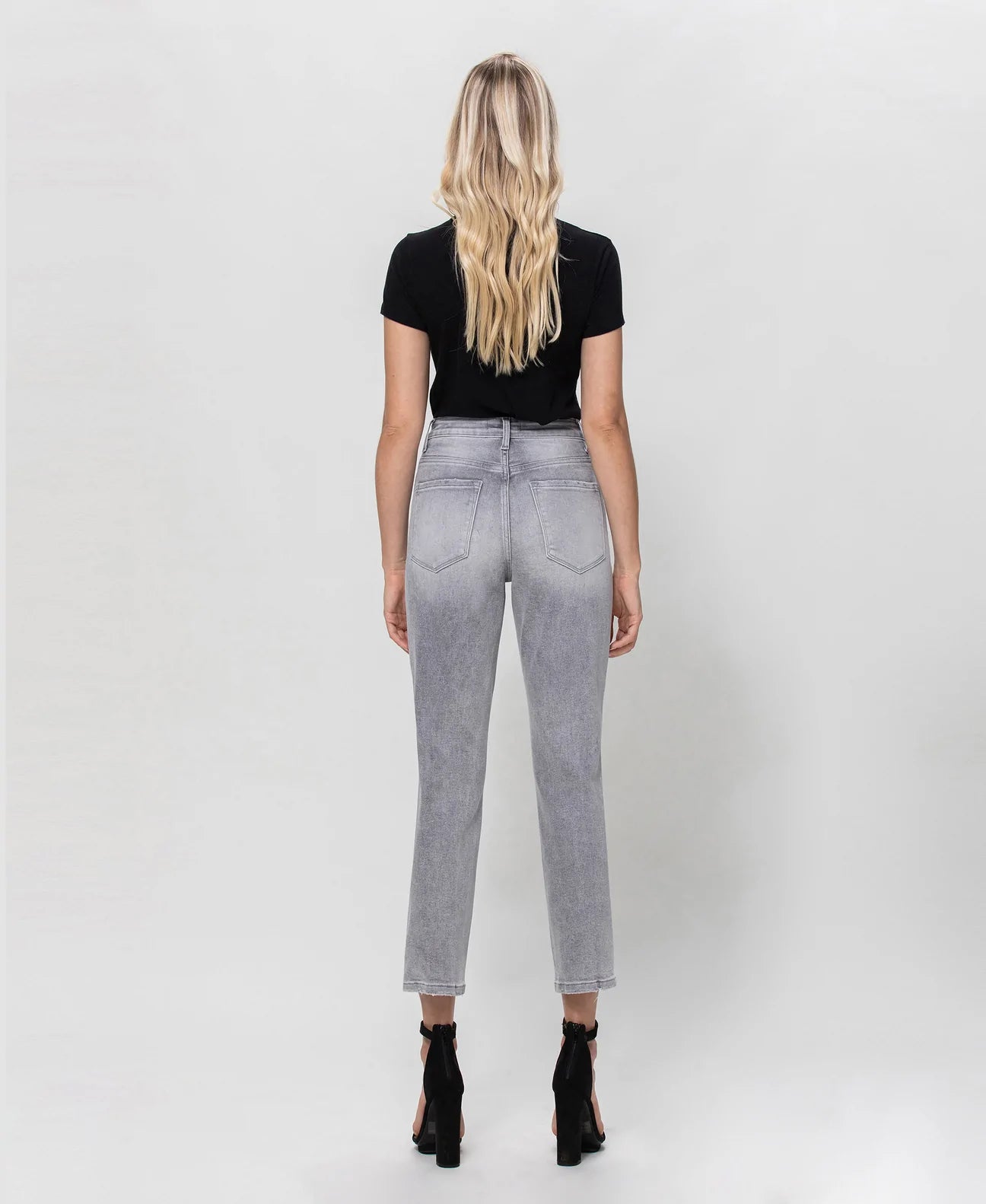 FLYING MONKEY- Gray High Rise Mom Jeans