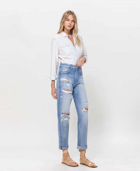 FLYING MONKEY- Rolled Boyfriend Jeans