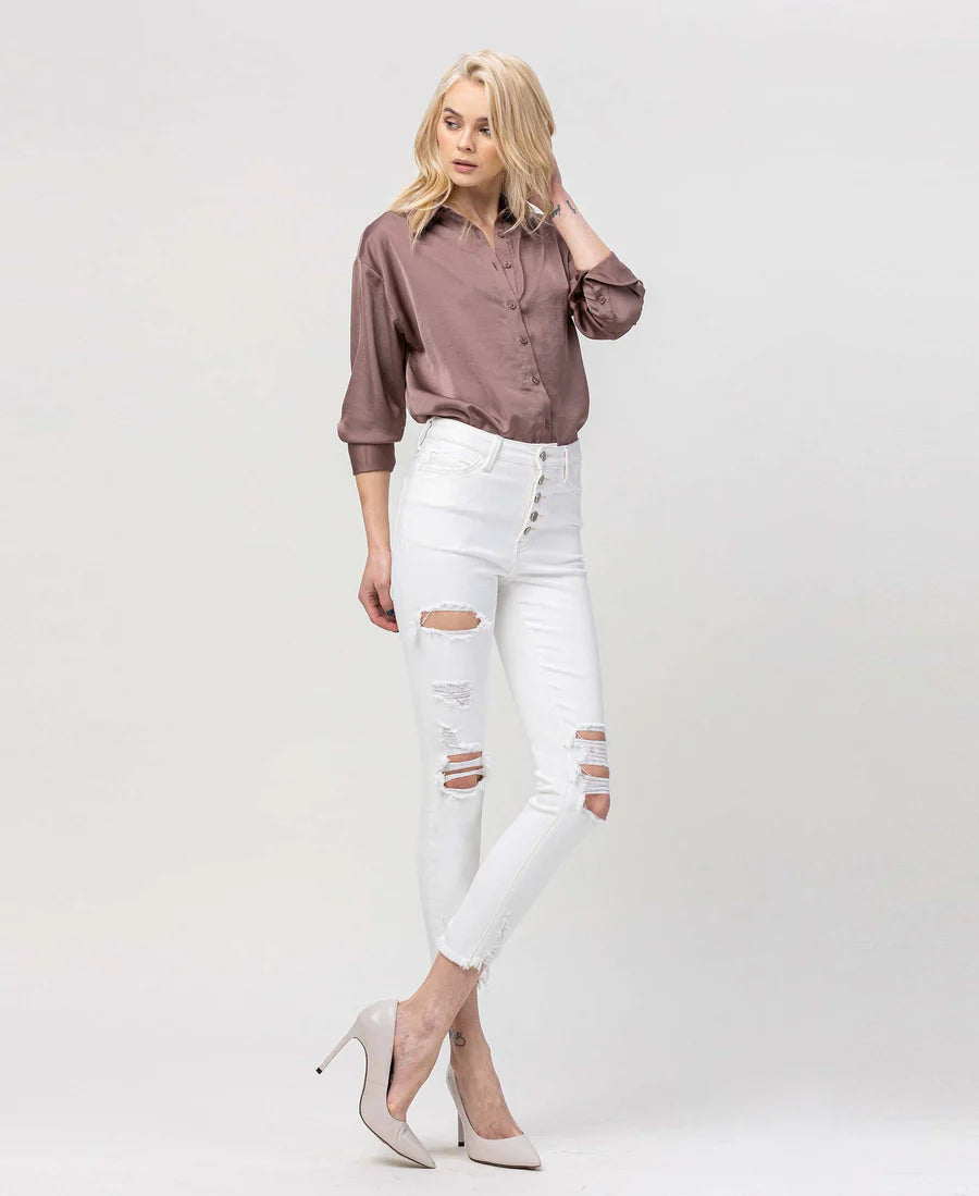 FLYING MONKEY- Exhilaration High Rise Skinny Jean - White