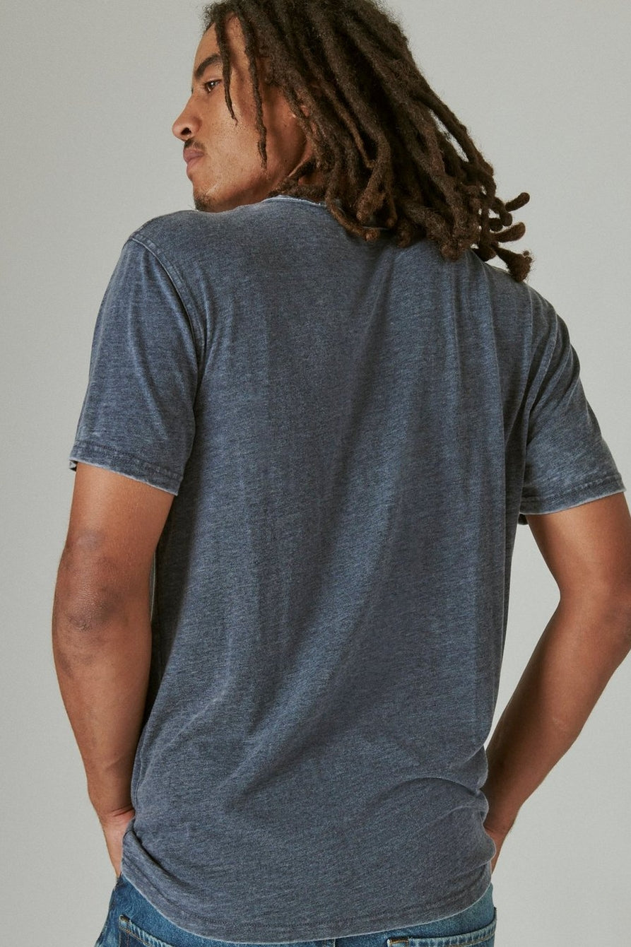 Venice Burnout Notch Neck Short Sleeve