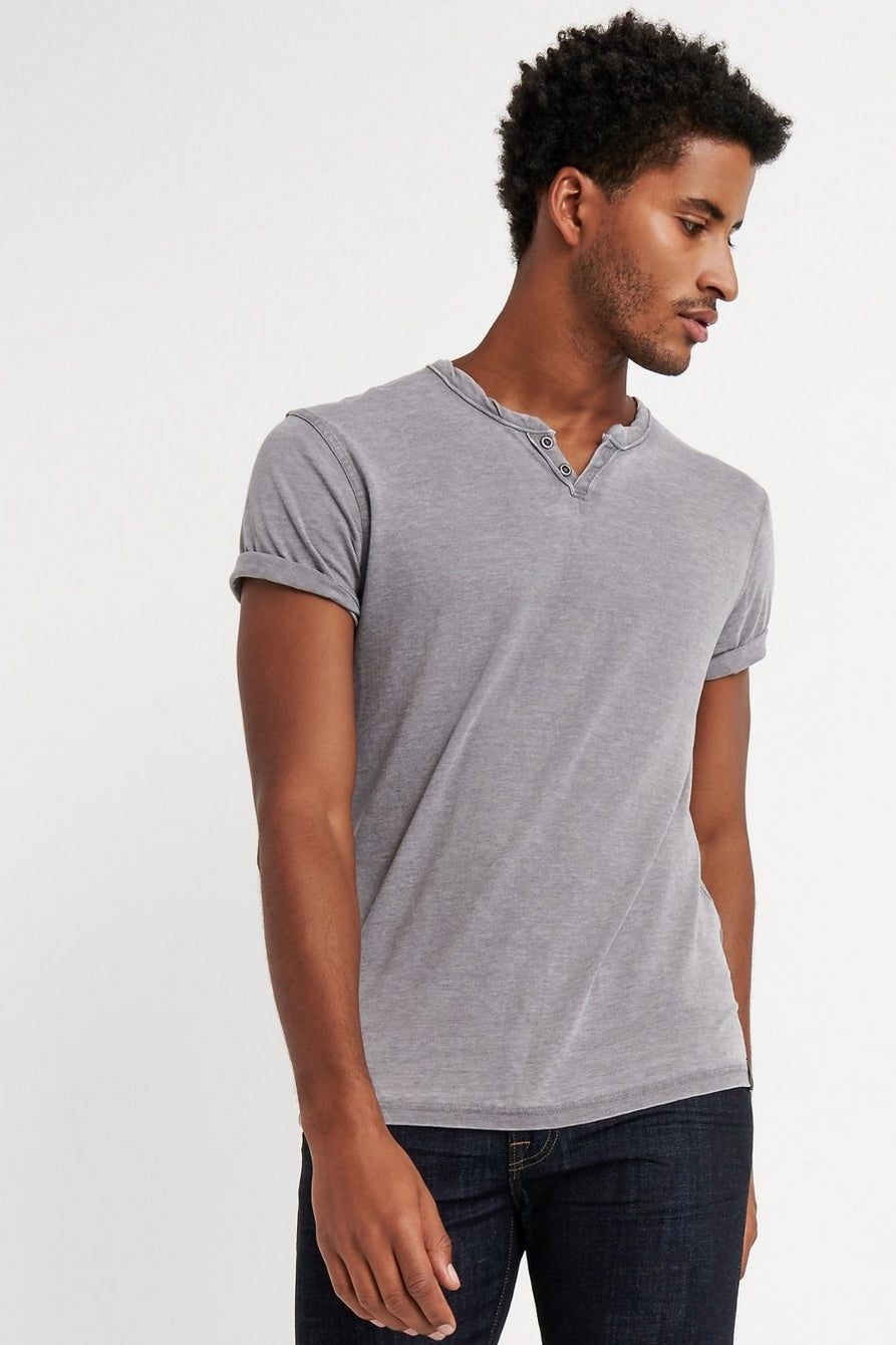 Venice Burnout Notch Neck Short Sleeve