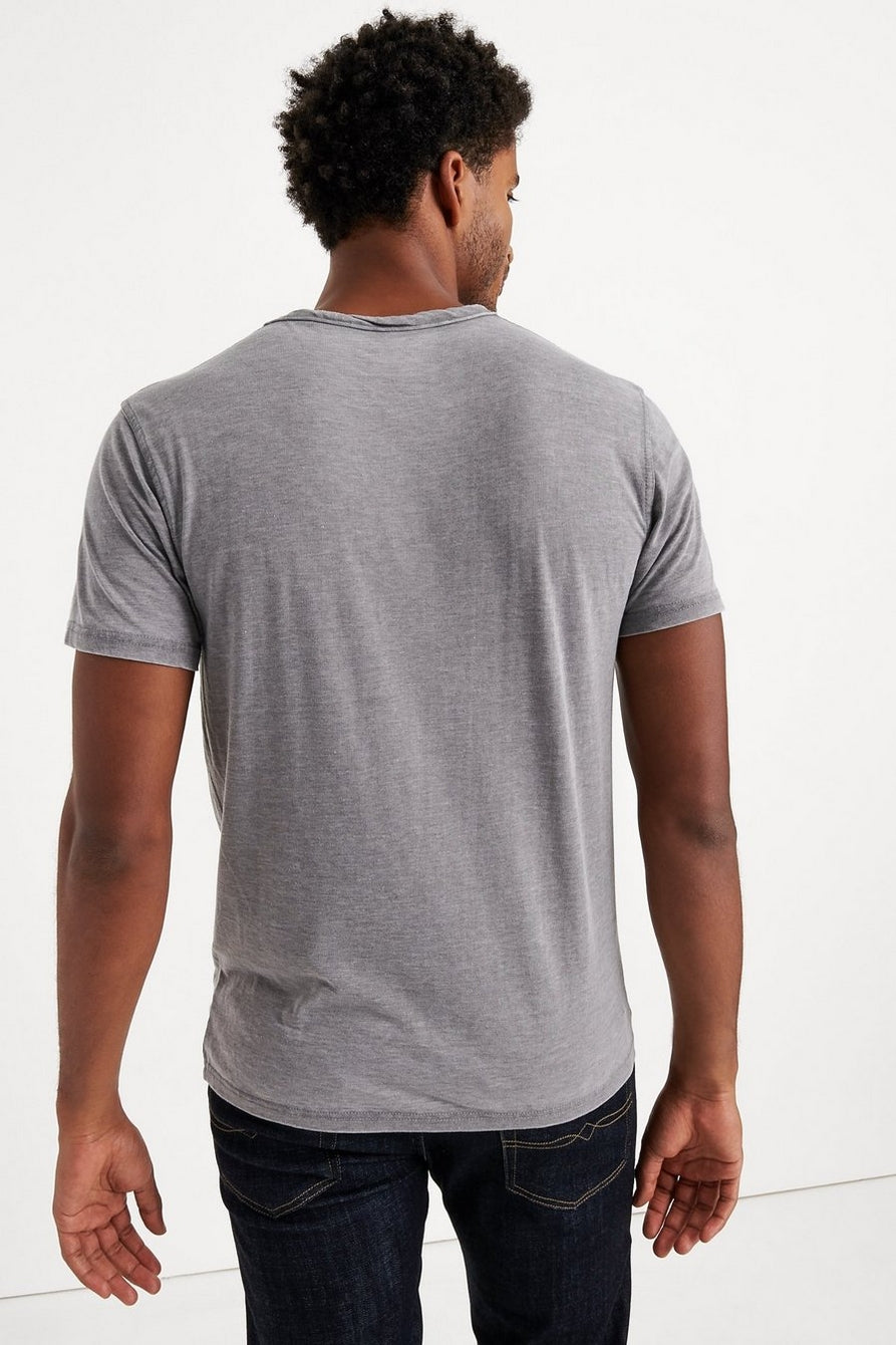 Venice Burnout Notch Neck Short Sleeve