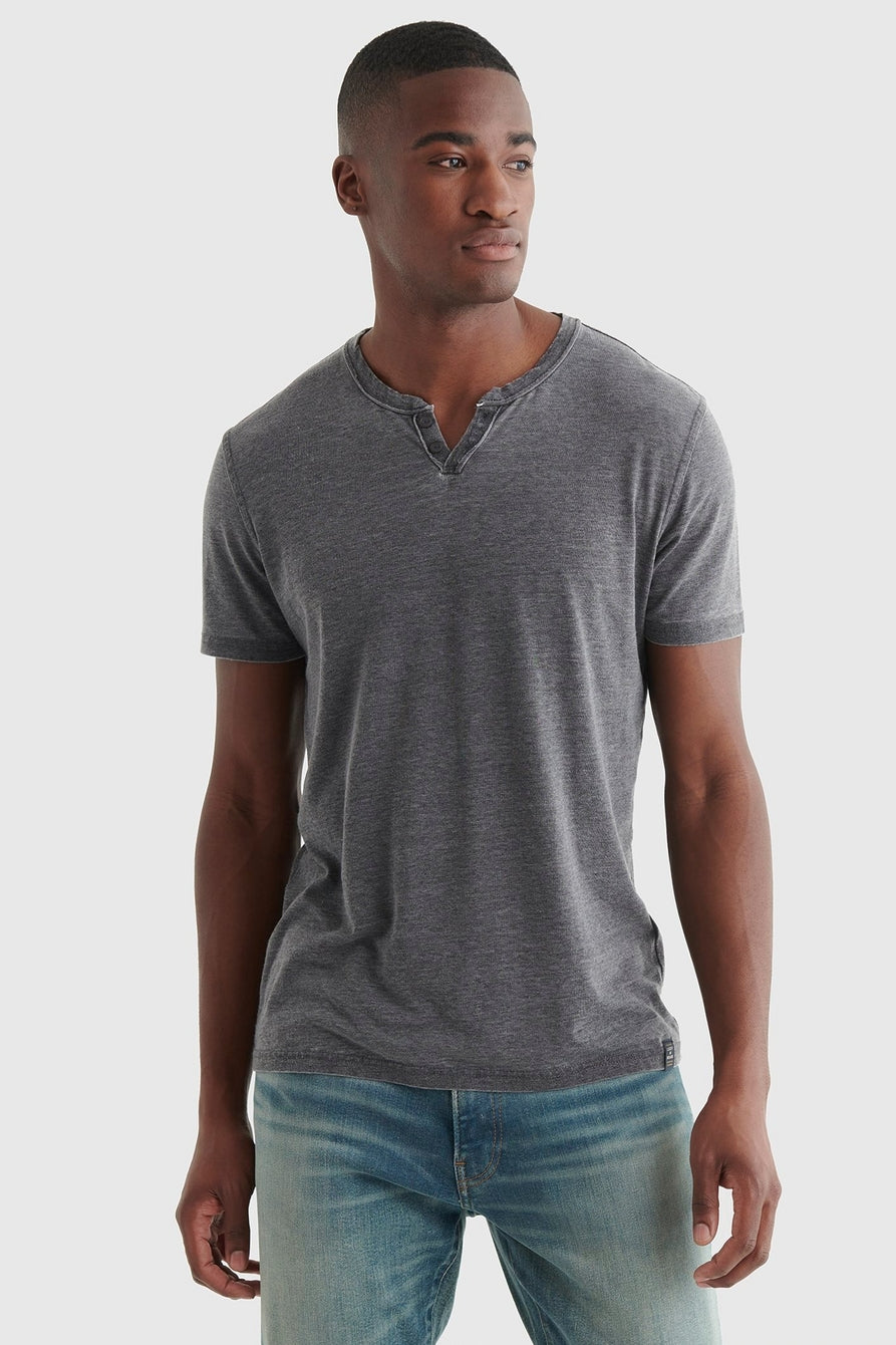 Venice Burnout Notch Neck Short Sleeve