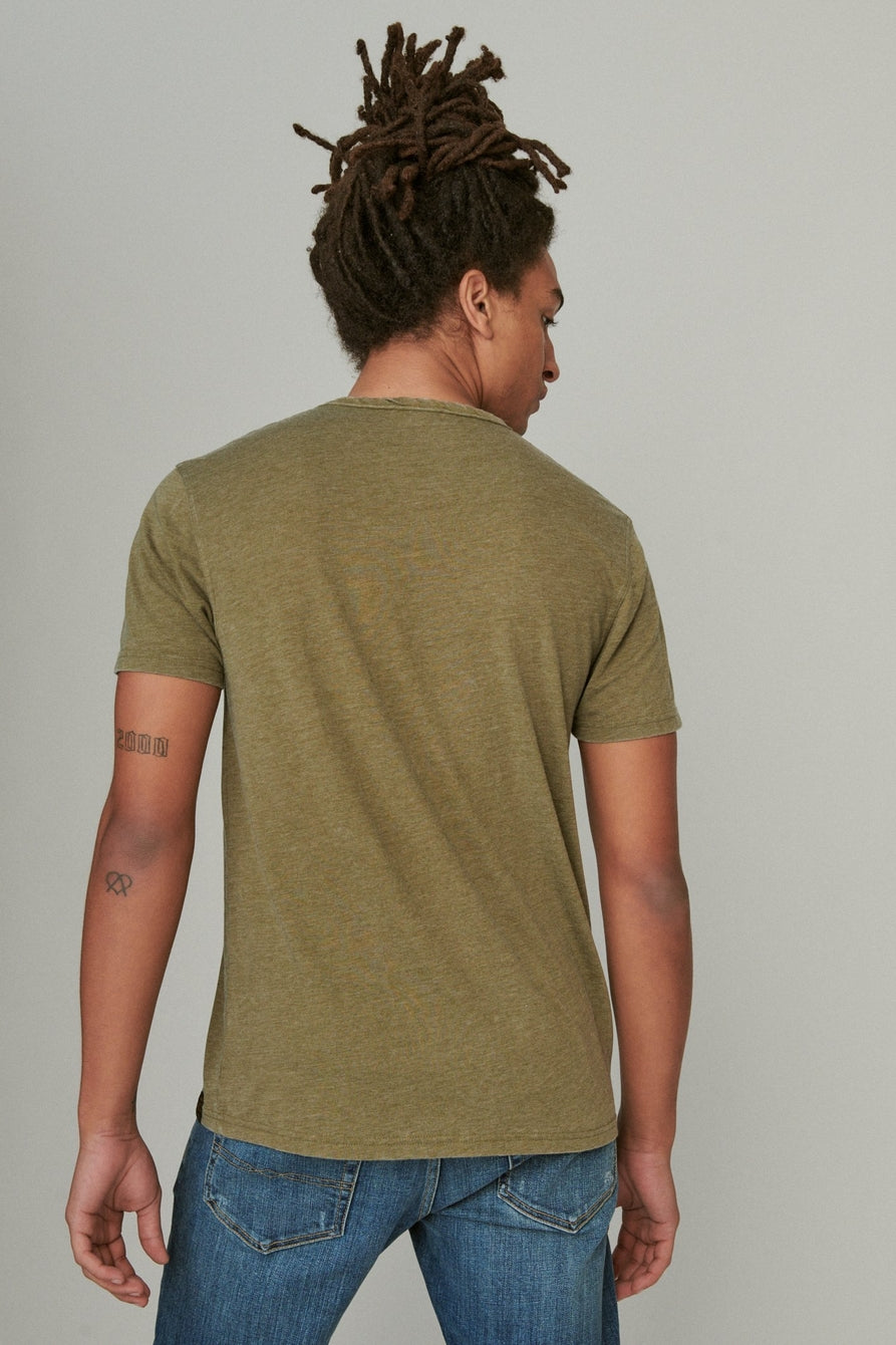 Venice Burnout Notch Neck Short Sleeve
