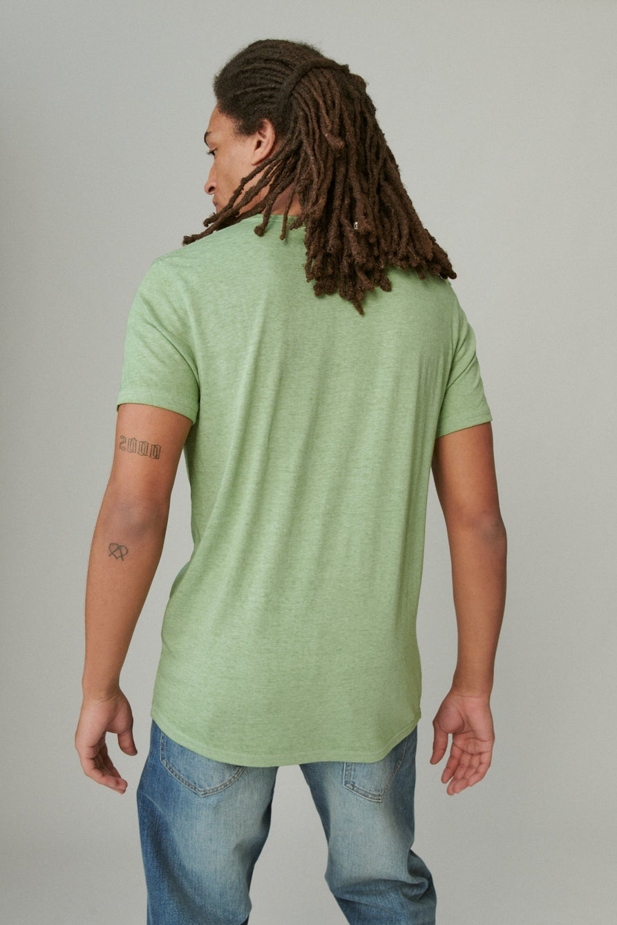 Venice Burnout Notch Neck Short Sleeve