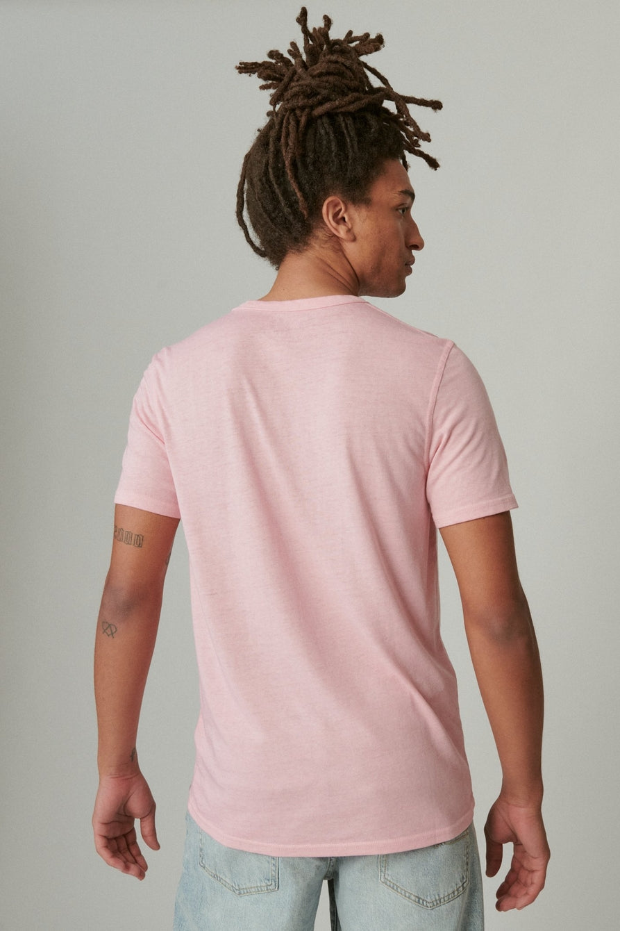 Venice Burnout Notch Neck Short Sleeve