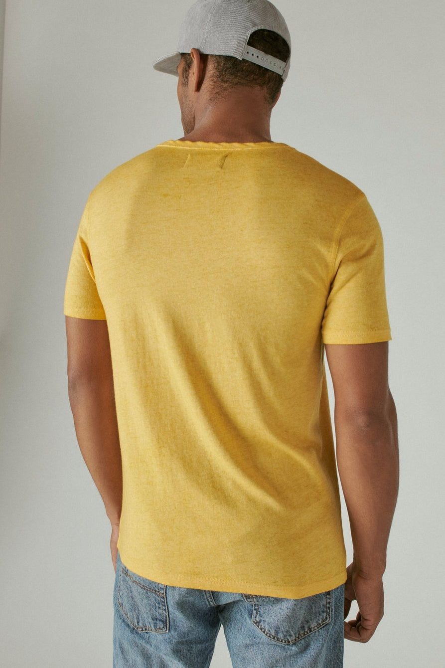 Venice Burnout Notch Neck Short Sleeve