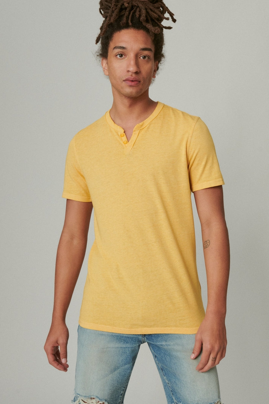 Venice Burnout Notch Neck Short Sleeve