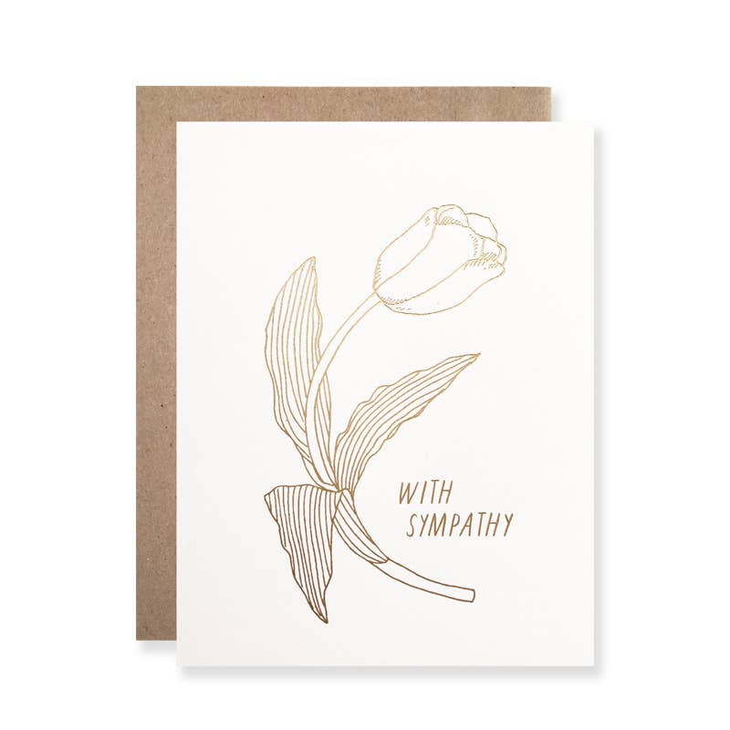 Gold Tulip Sympathy Card