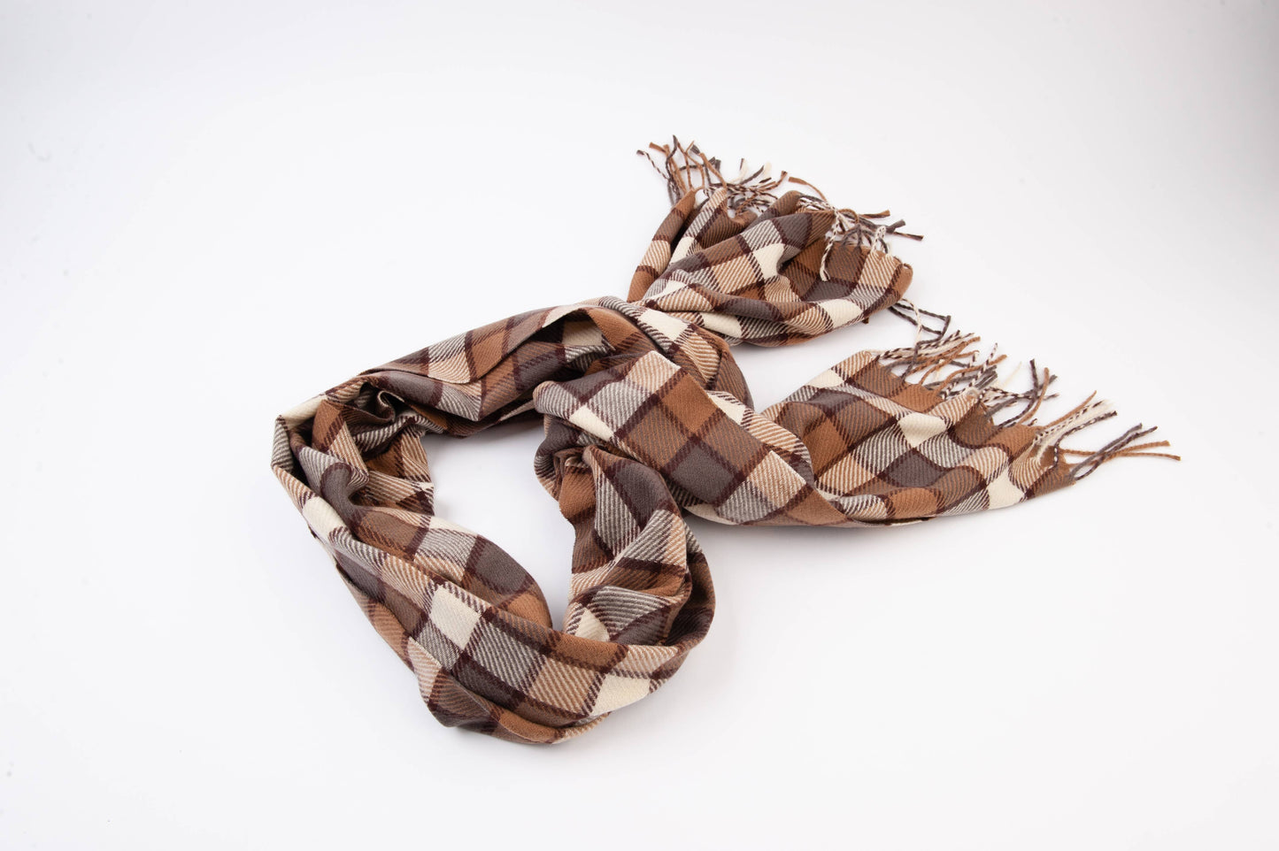 Brown/Grey Checkered Corbet Scarf