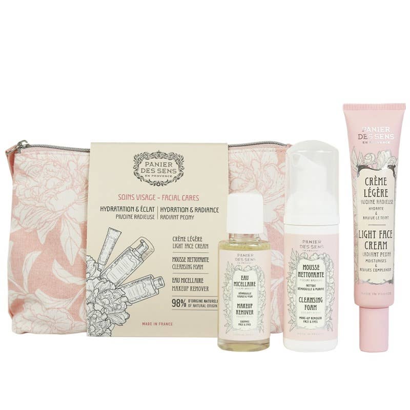 PANIER DES SENS - Peony Travel Pouch (Light Face Cream, Make-up Remover)