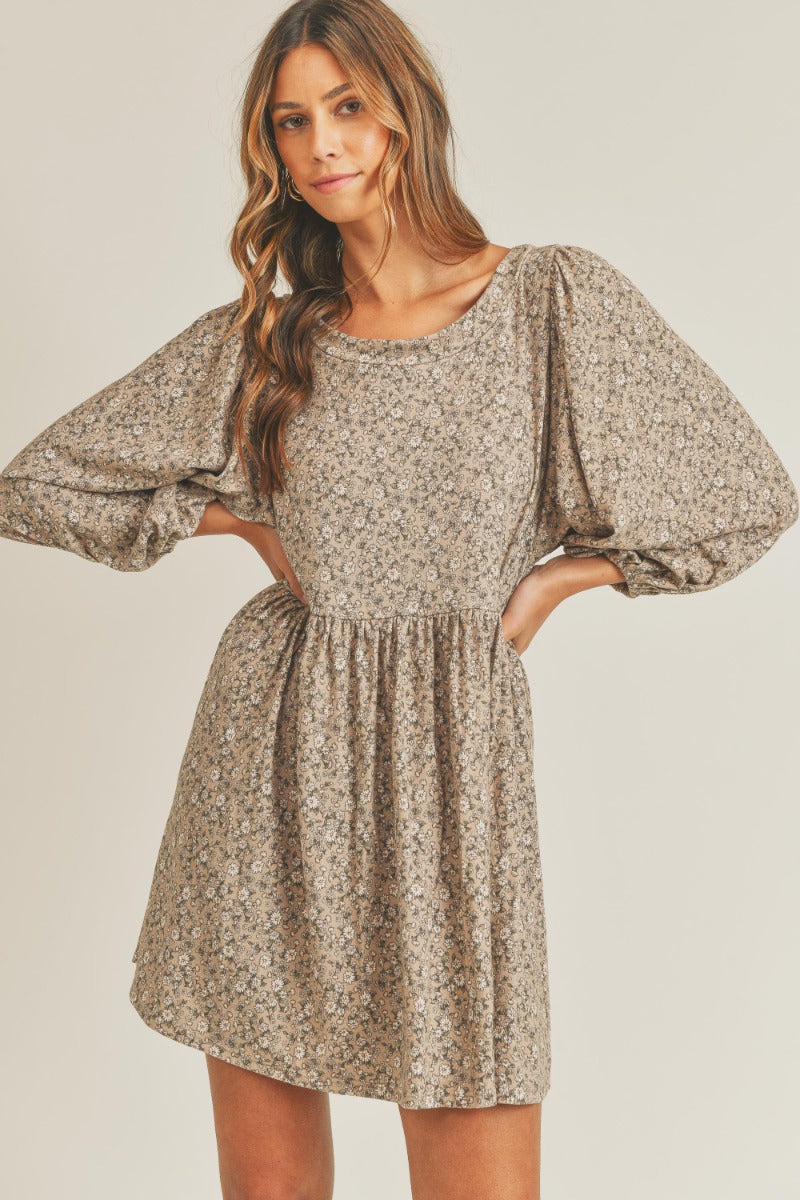 Taupe Flower Dress