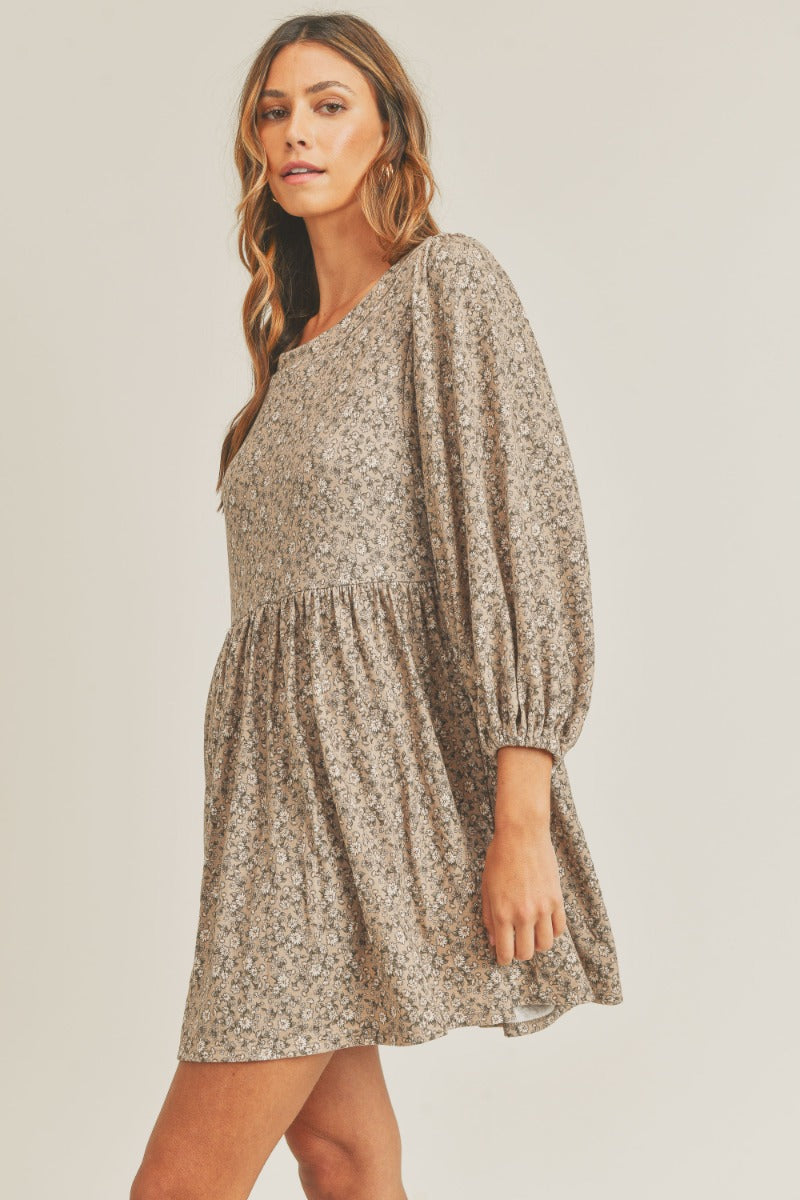 Taupe Flower Dress