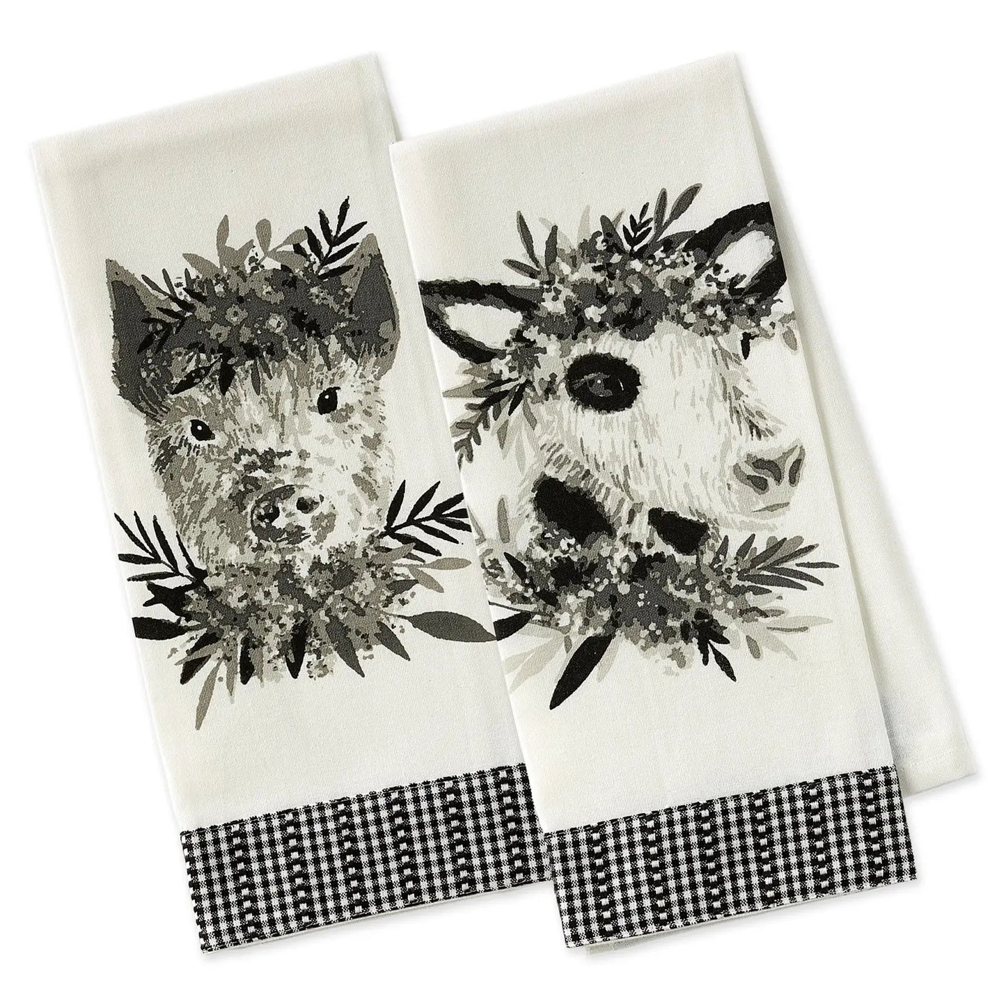 Great G-Ma's Barn Animal Embellished Dish Towels