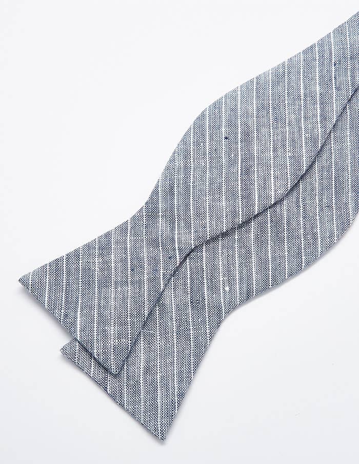 Admiral Row - Light Grey Stripe Bow Tie