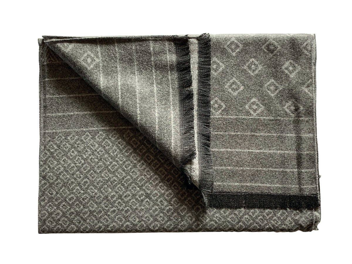 Swole Panda - Grey Stripe and Checker Bamboo Scarf