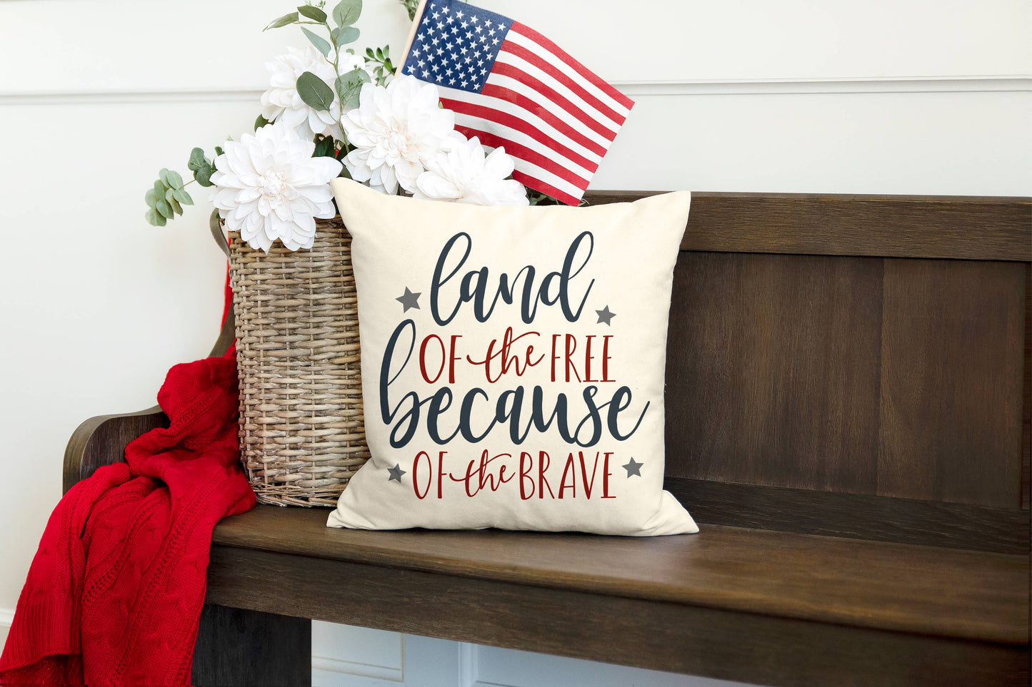 Land of The Free Because of The Brave Pillow