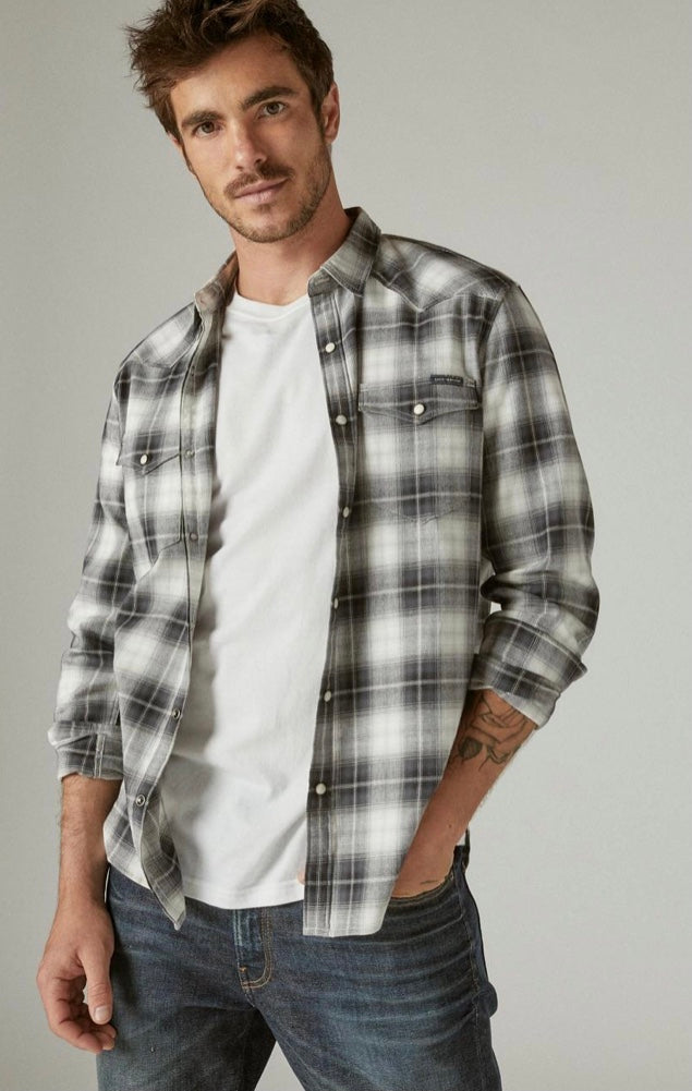Plaid Twill Western Shirt