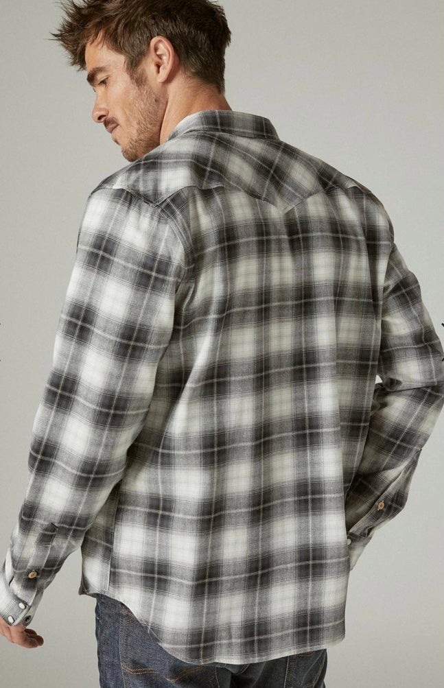 Plaid Twill Western Shirt