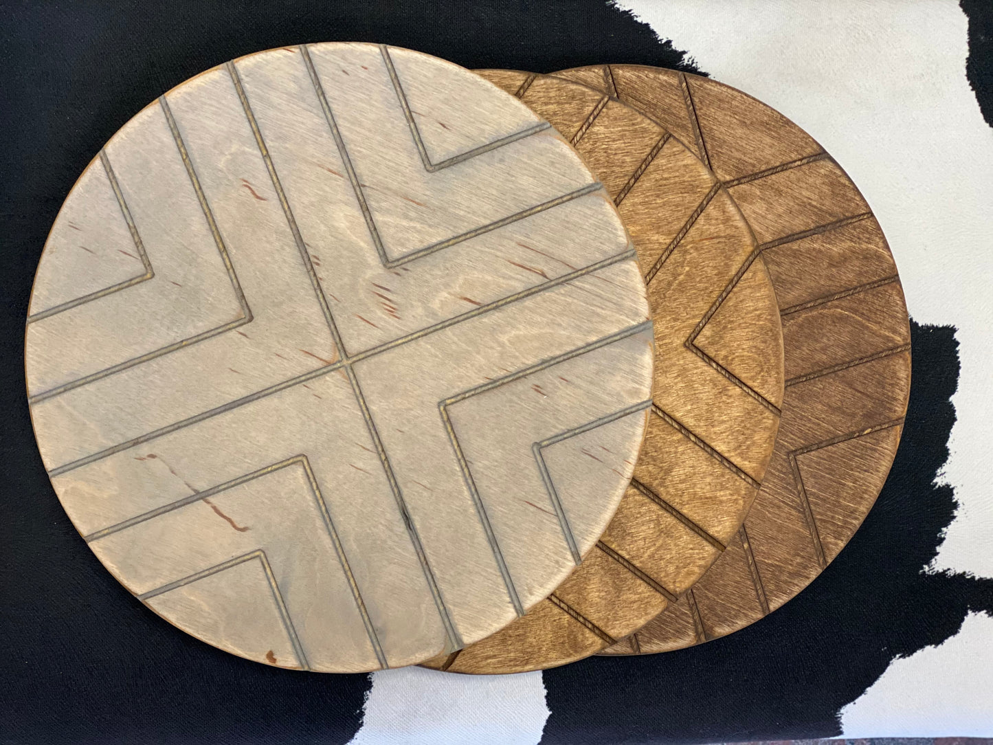 Lazy Susan no more, she's a Smart Susan: Engraved Chevron (multiple color options)