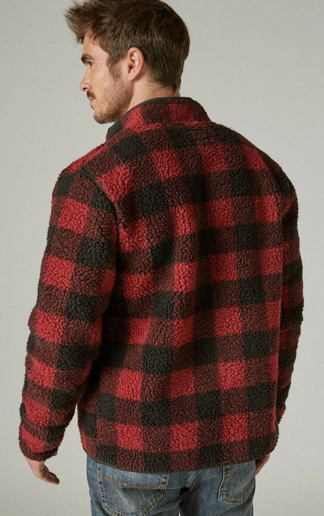 Seany Plaid Sherpa Zip Up